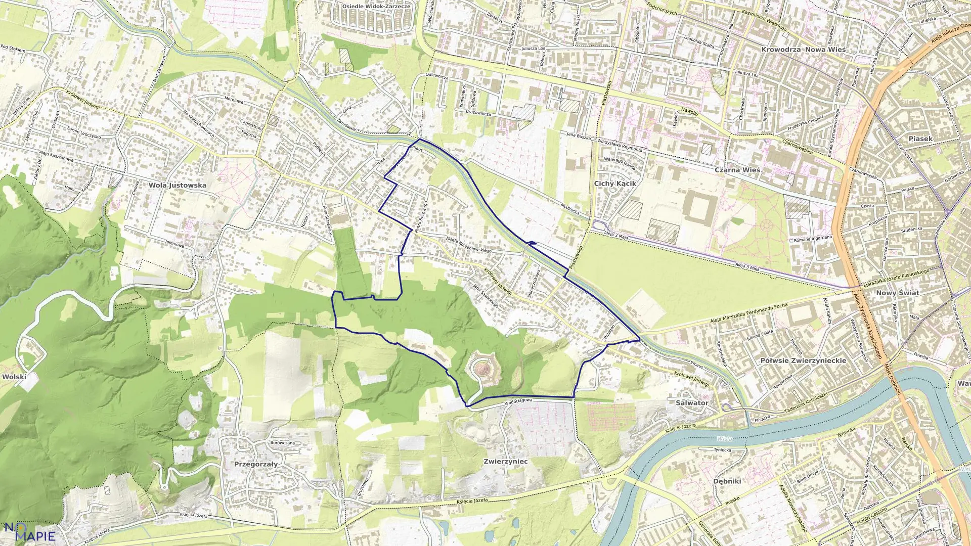 Mapa obrębu K-11 w mieście Kraków