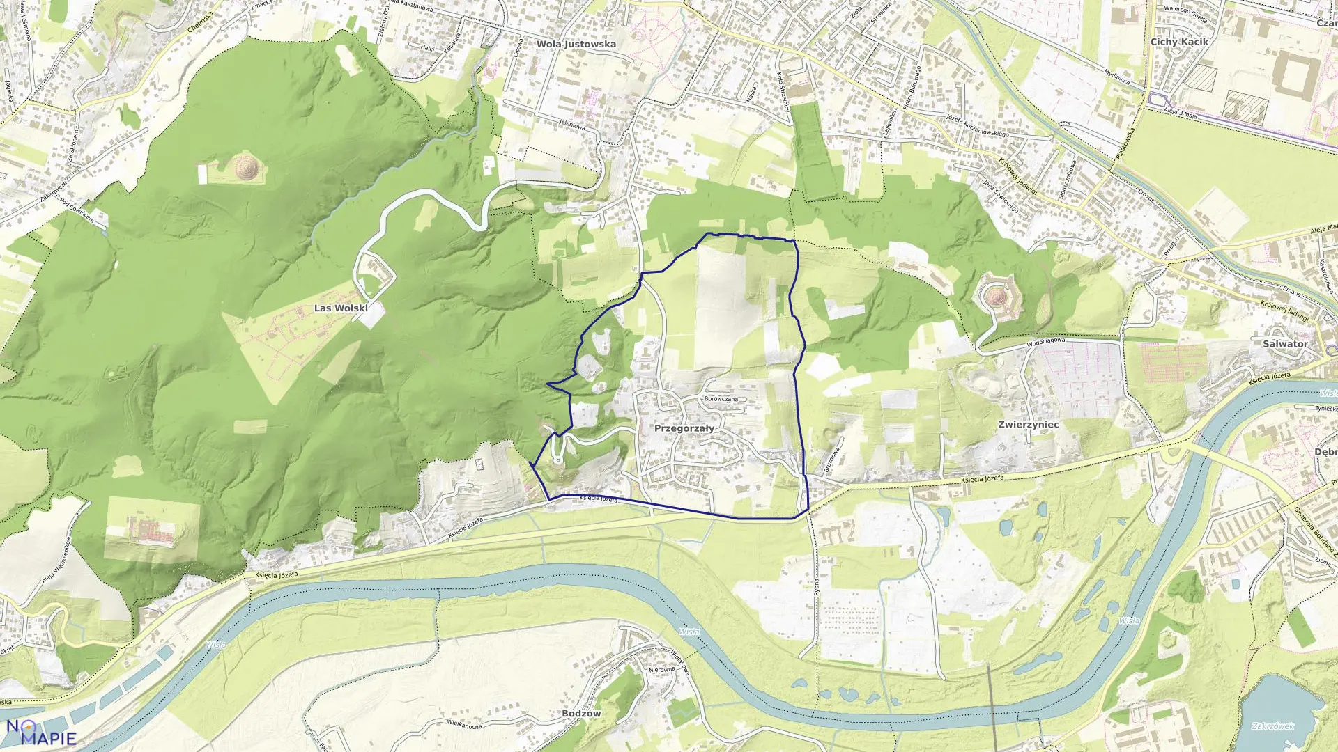 Mapa obrębu K-17 w mieście Kraków