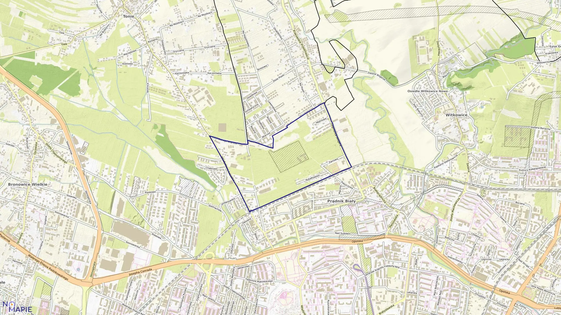 Mapa obrębu K-31 w mieście Kraków