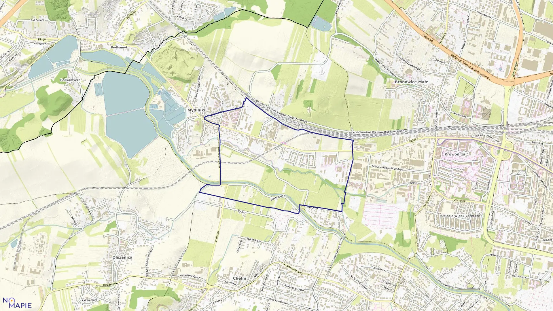 Mapa obrębu K-48 w mieście Kraków