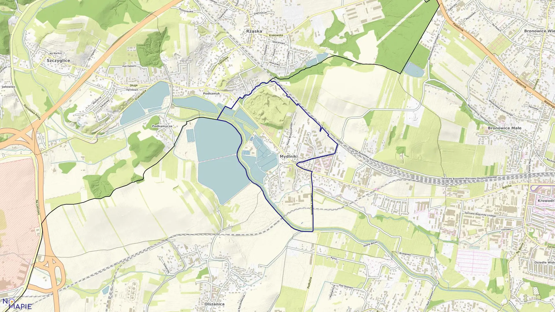 Mapa obrębu K-49 w mieście Kraków