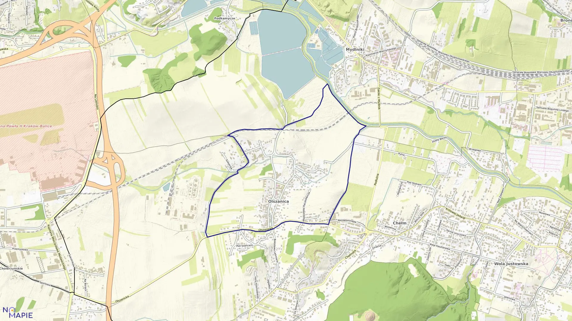 Mapa obrębu K-51 w mieście Kraków