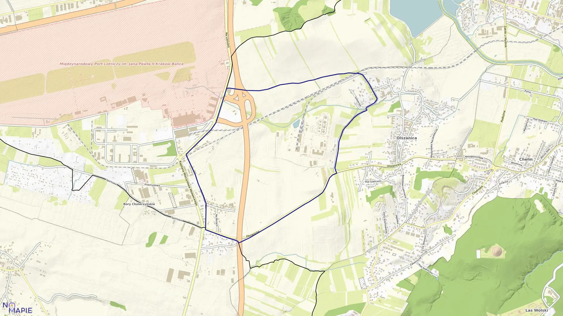 Mapa obrębu K-53 w mieście Kraków