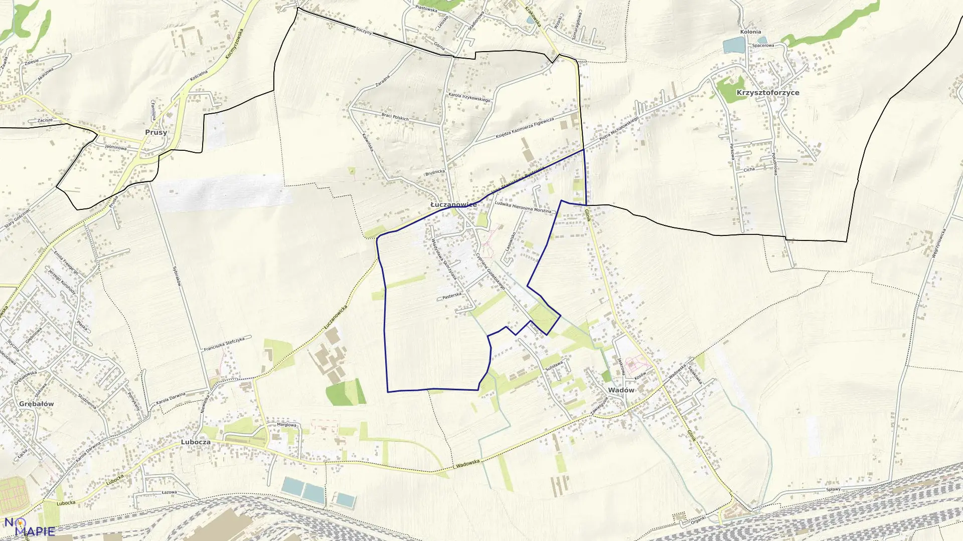 Mapa obrębu NH-15 w mieście Kraków