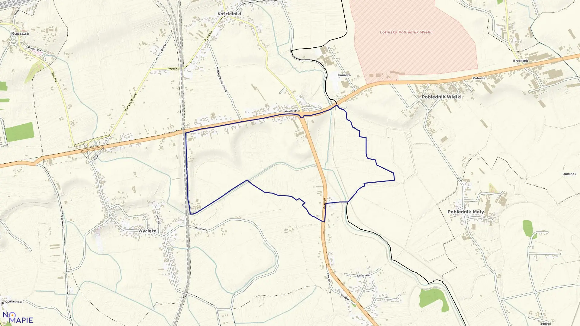 Mapa obrębu NH-27 w mieście Kraków