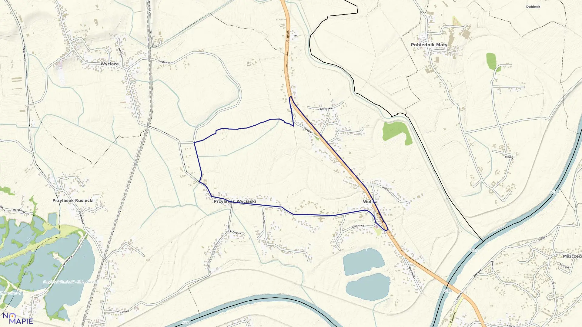 Mapa obrębu NH-30 w mieście Kraków