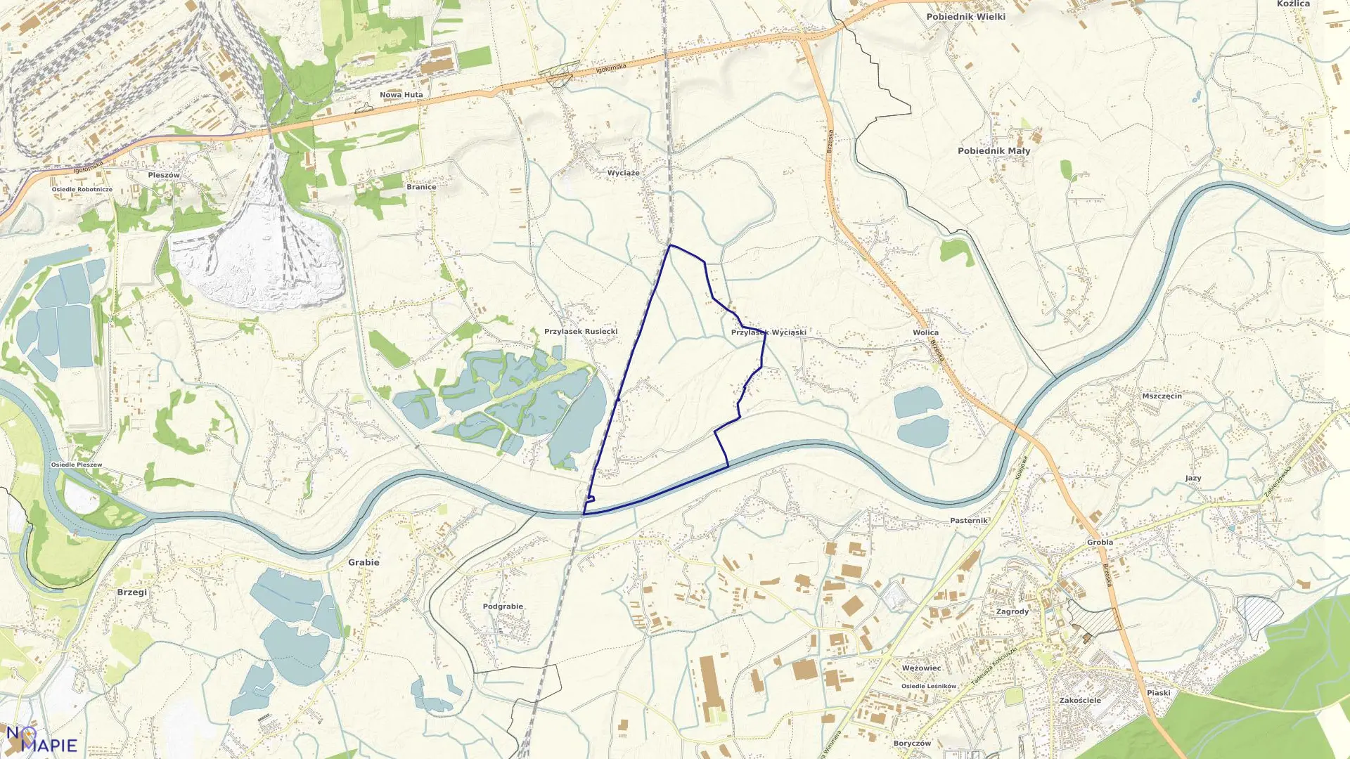 Mapa obrębu NH-32 w mieście Kraków