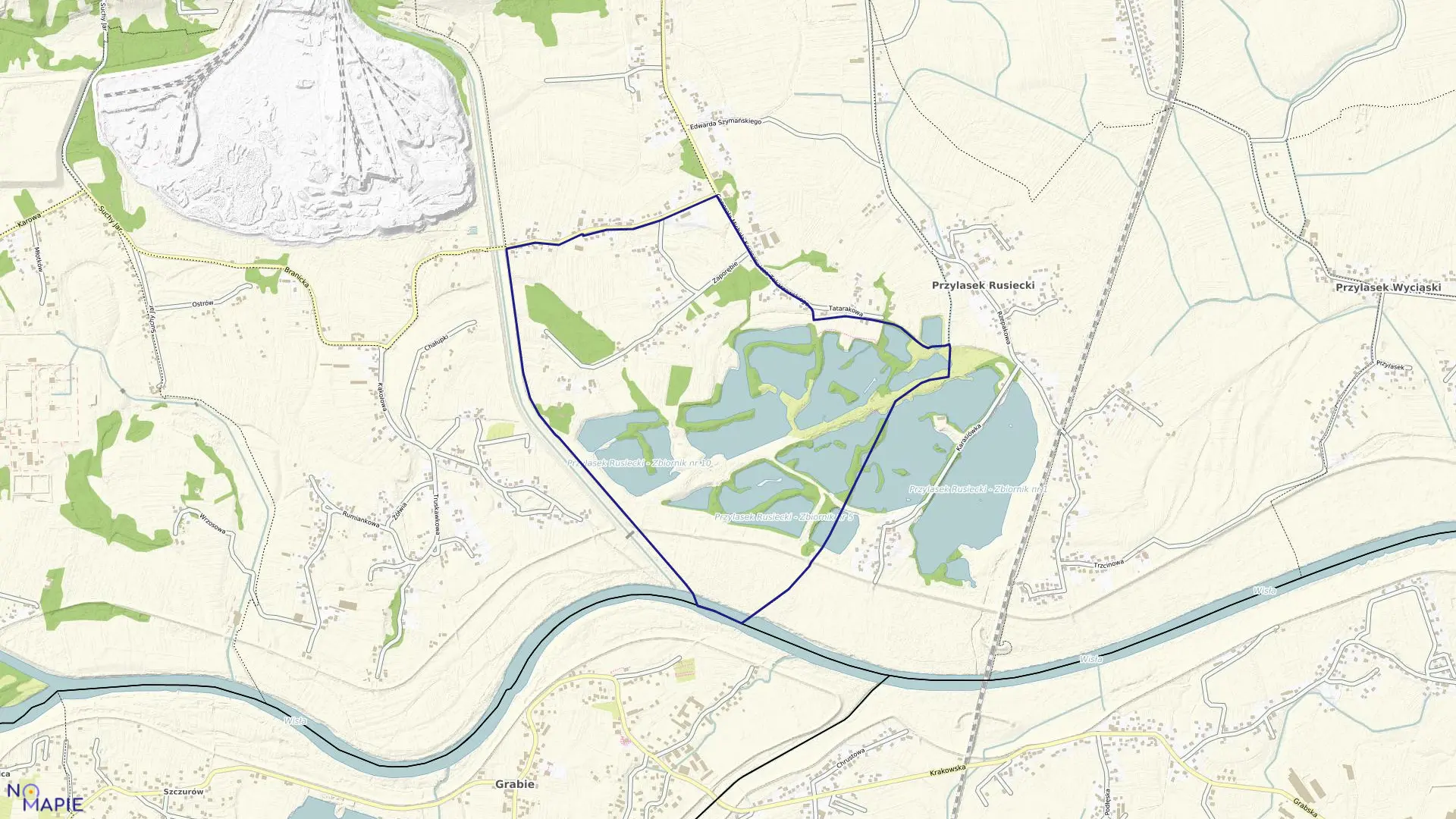 Mapa obrębu NH-35 w mieście Kraków