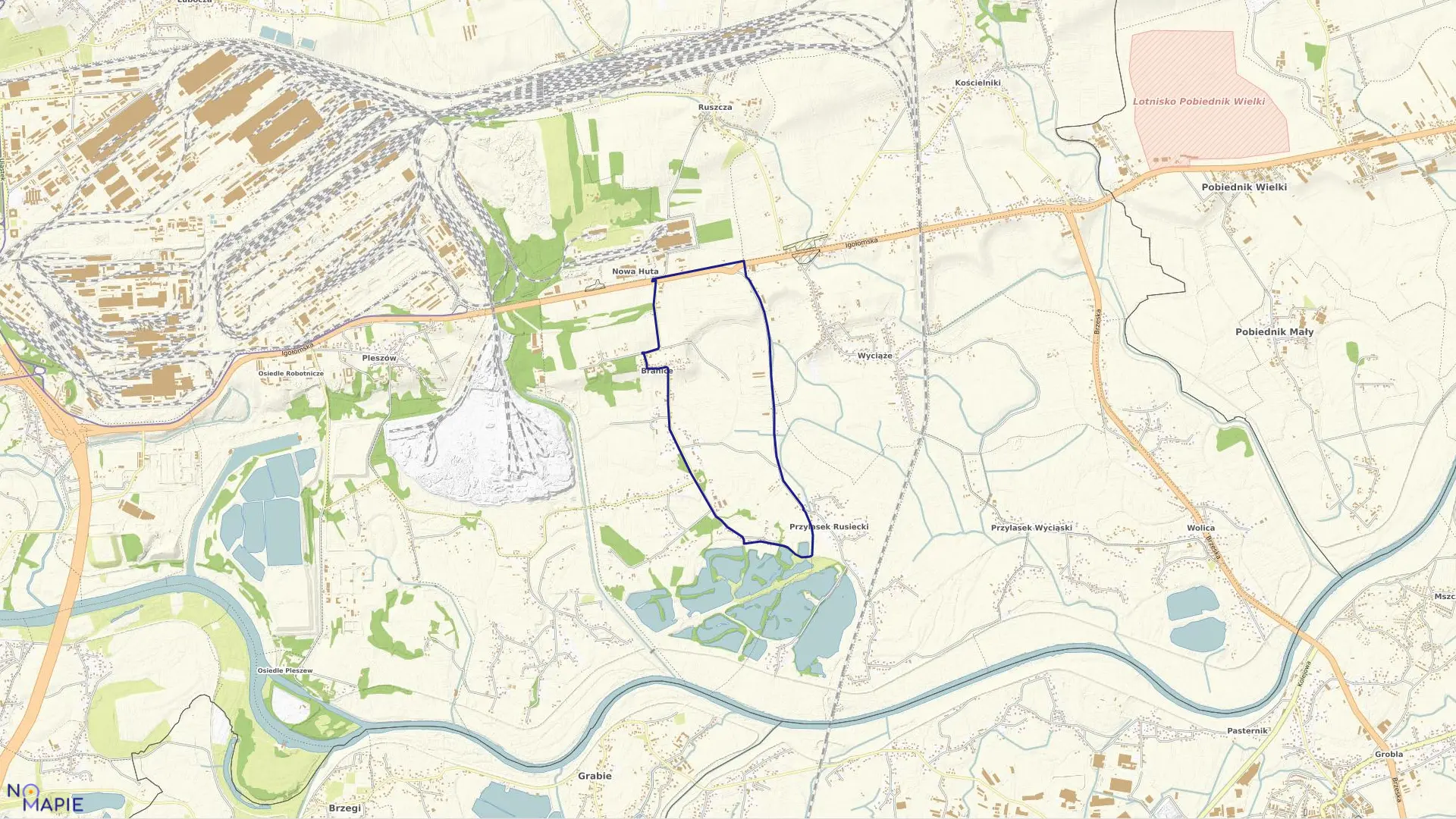 Mapa obrębu NH-36 w mieście Kraków