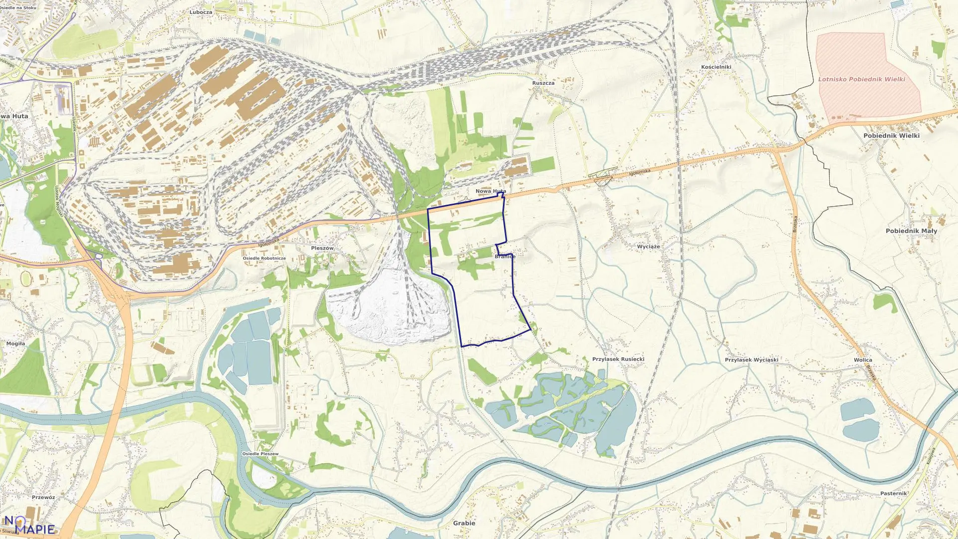 Mapa obrębu NH-37 w mieście Kraków