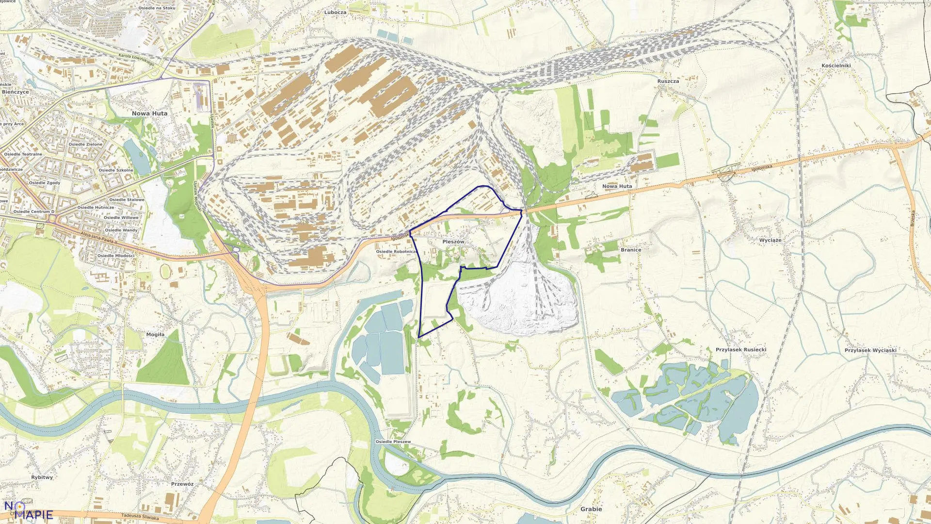 Mapa obrębu NH-41 w mieście Kraków