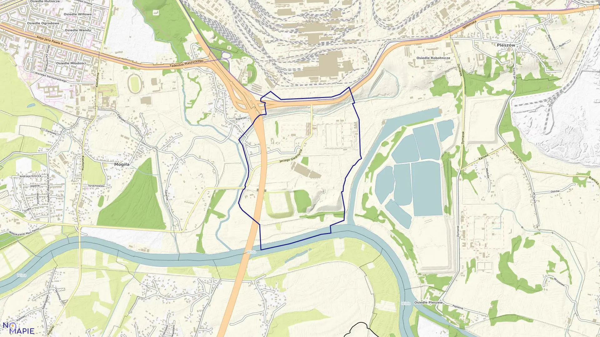 Mapa obrębu NH-43 w mieście Kraków