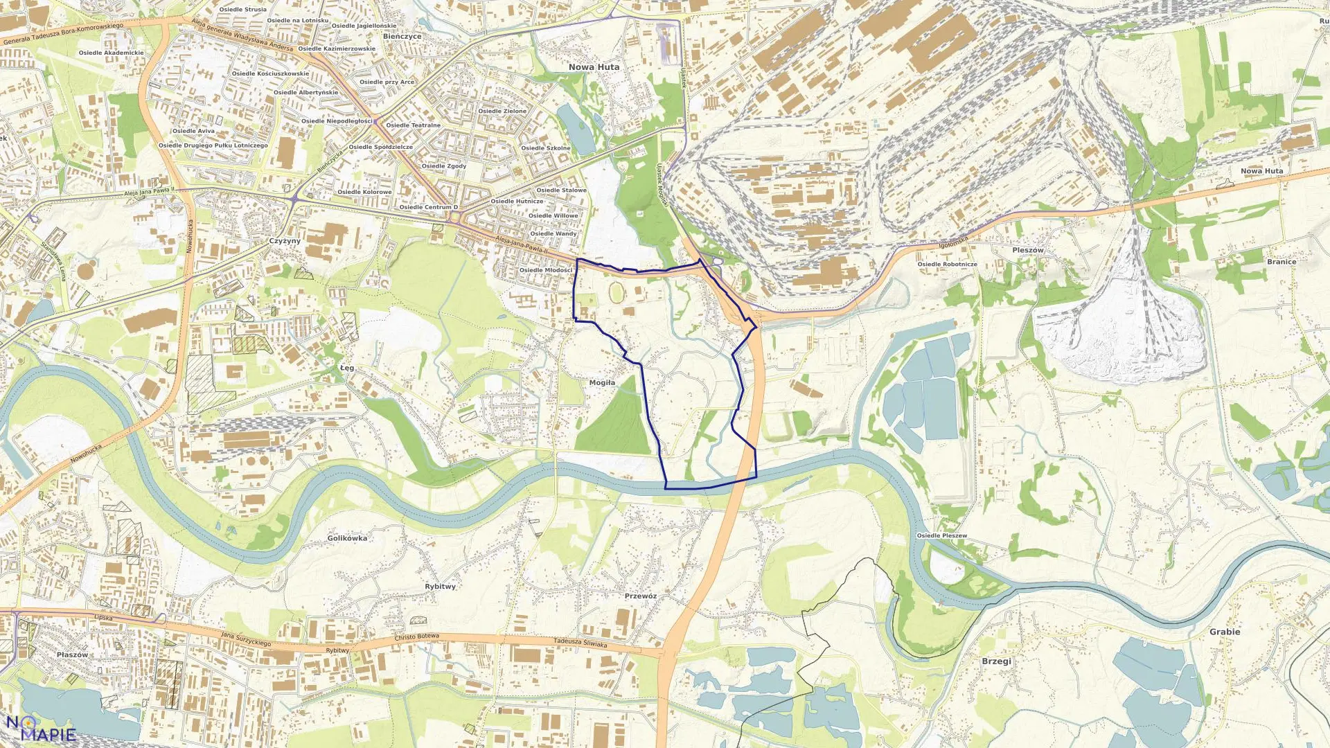 Mapa obrębu NH-46 w mieście Kraków