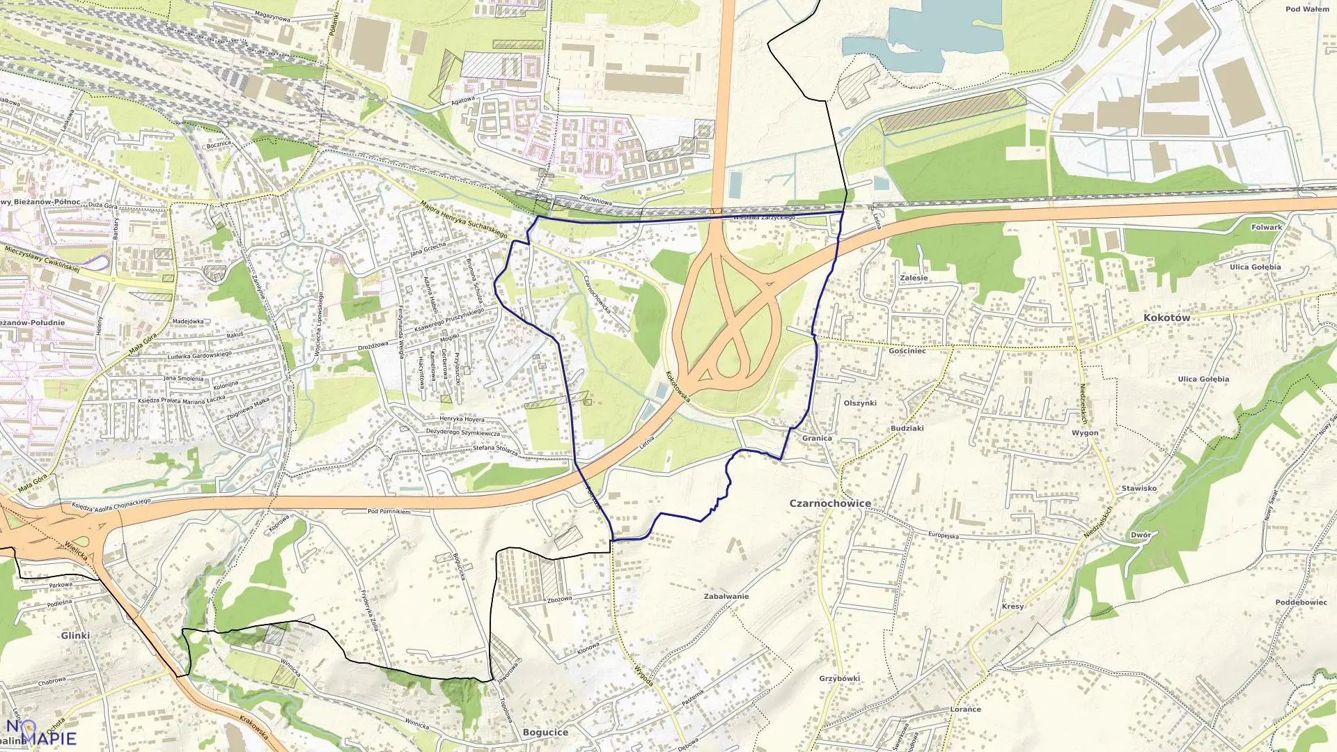 Mapa obrębu P-103 w mieście Kraków