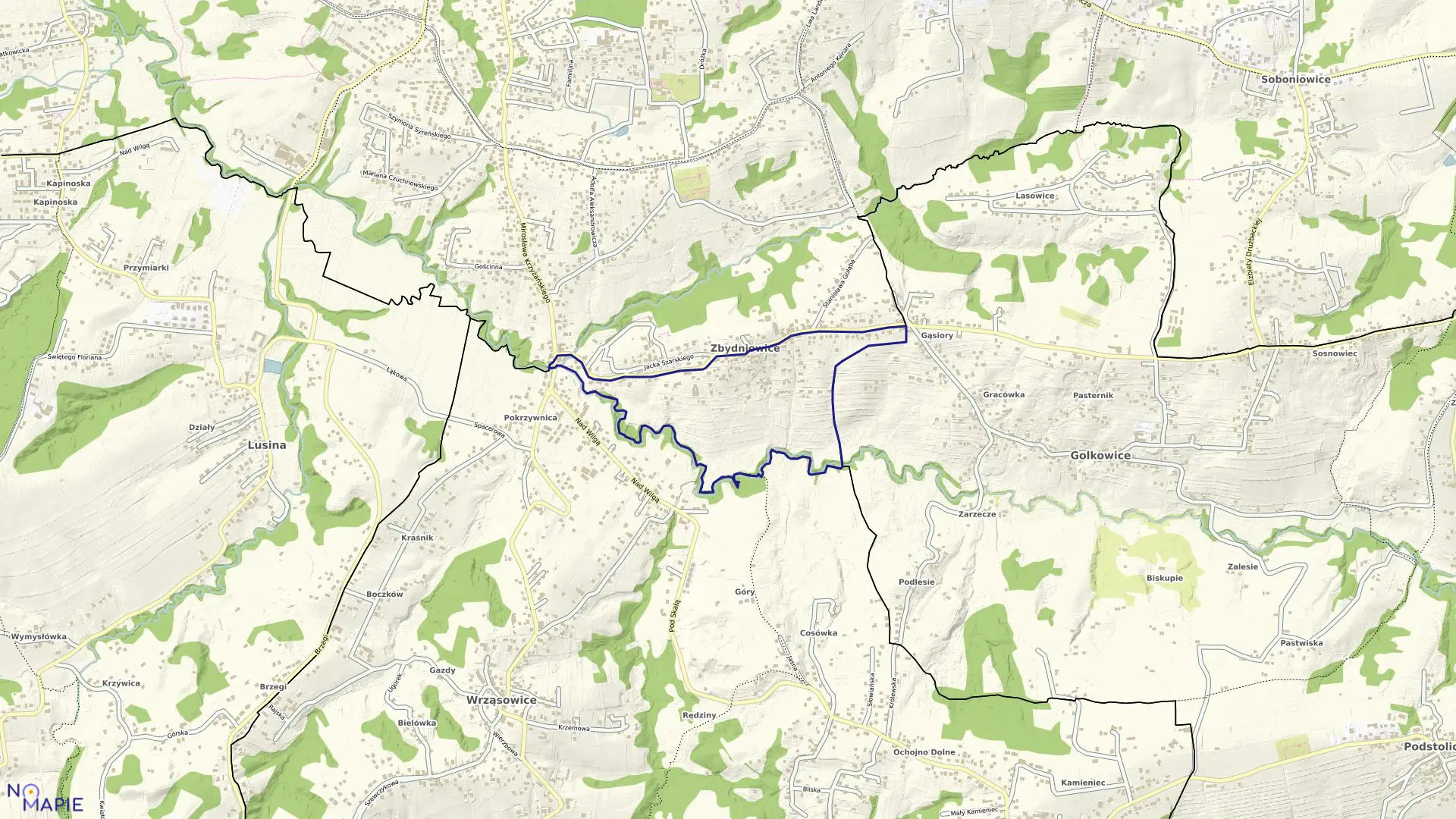 Mapa obrębu P-110 w mieście Kraków