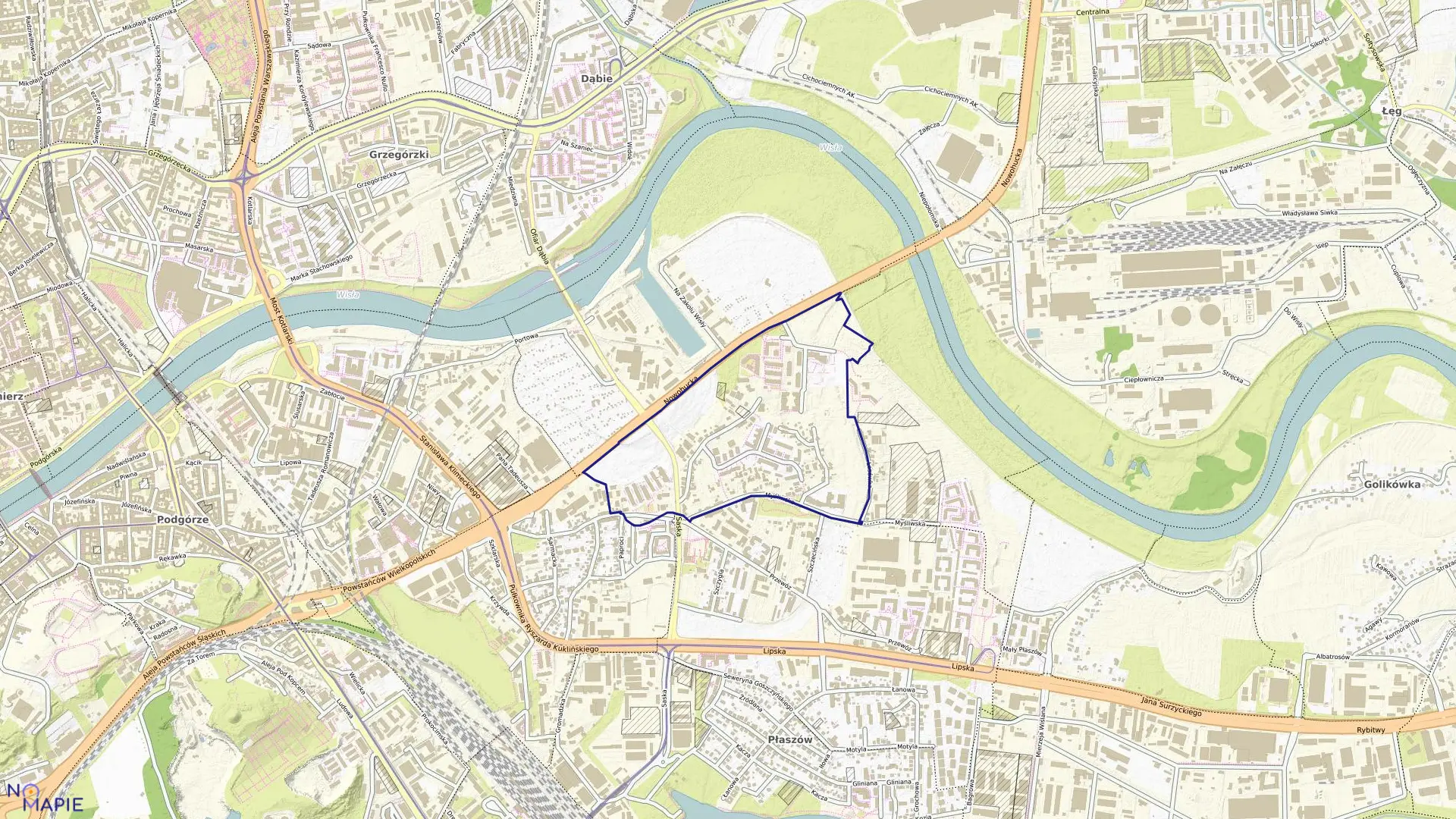 Mapa obrębu P-17 w mieście Kraków