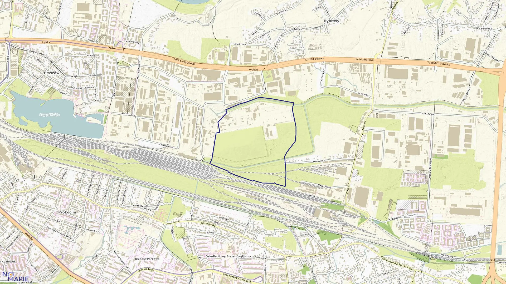 Mapa obrębu P-26 w mieście Kraków