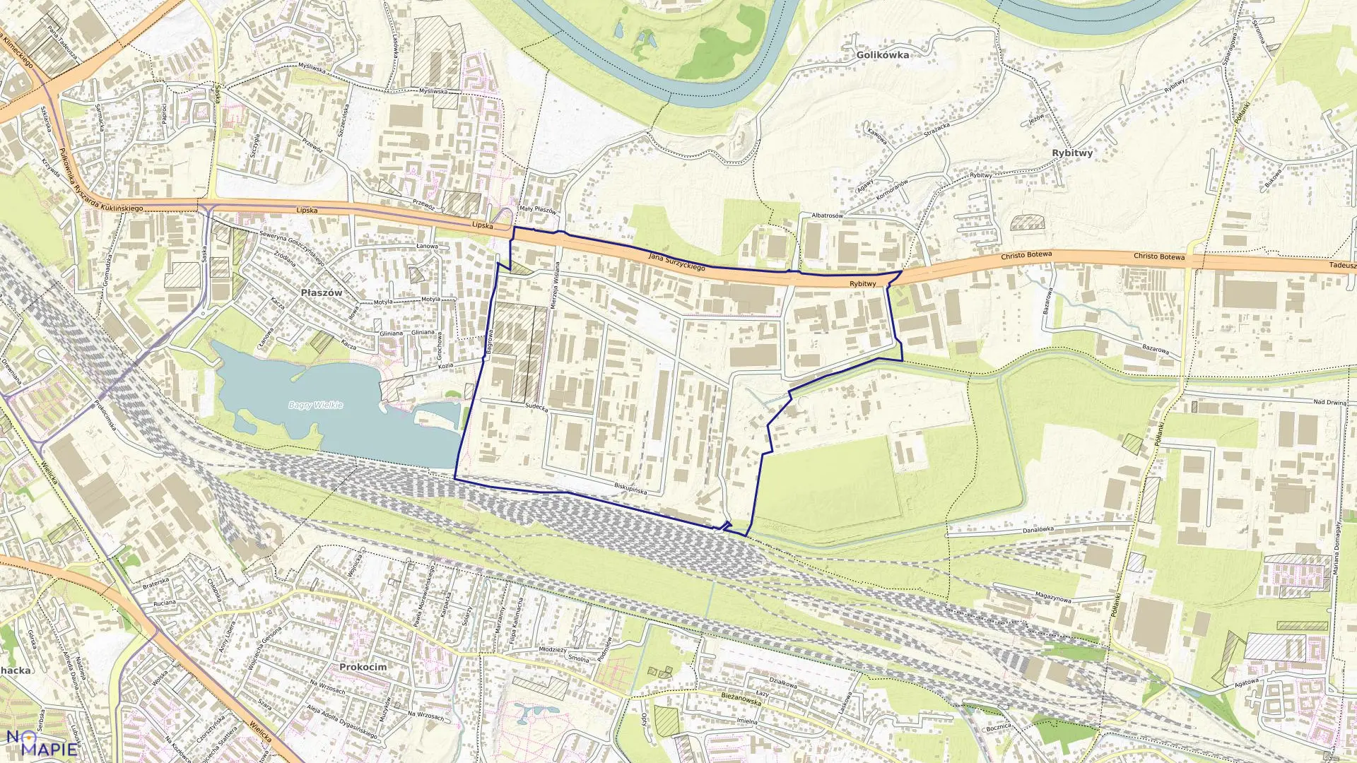 Mapa obrębu P-27 w mieście Kraków