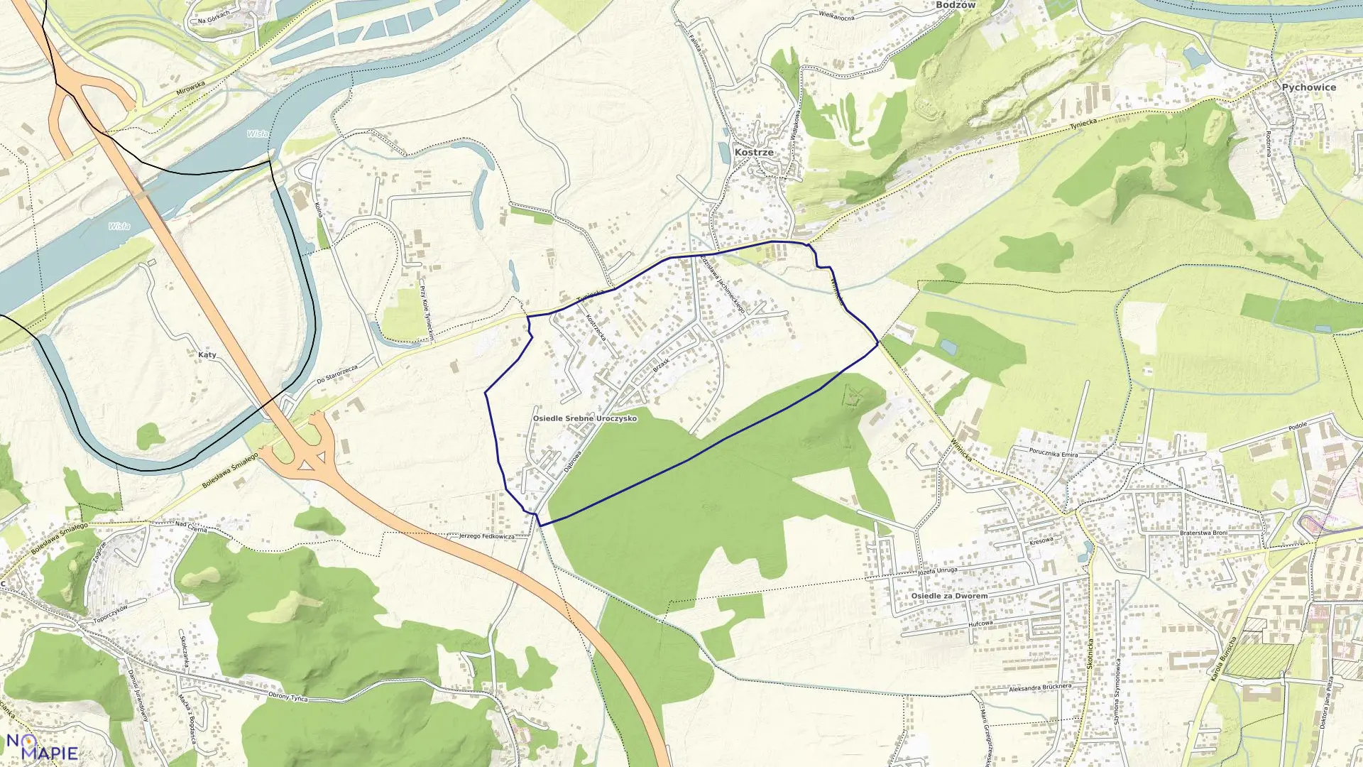 Mapa obrębu P-3 w mieście Kraków