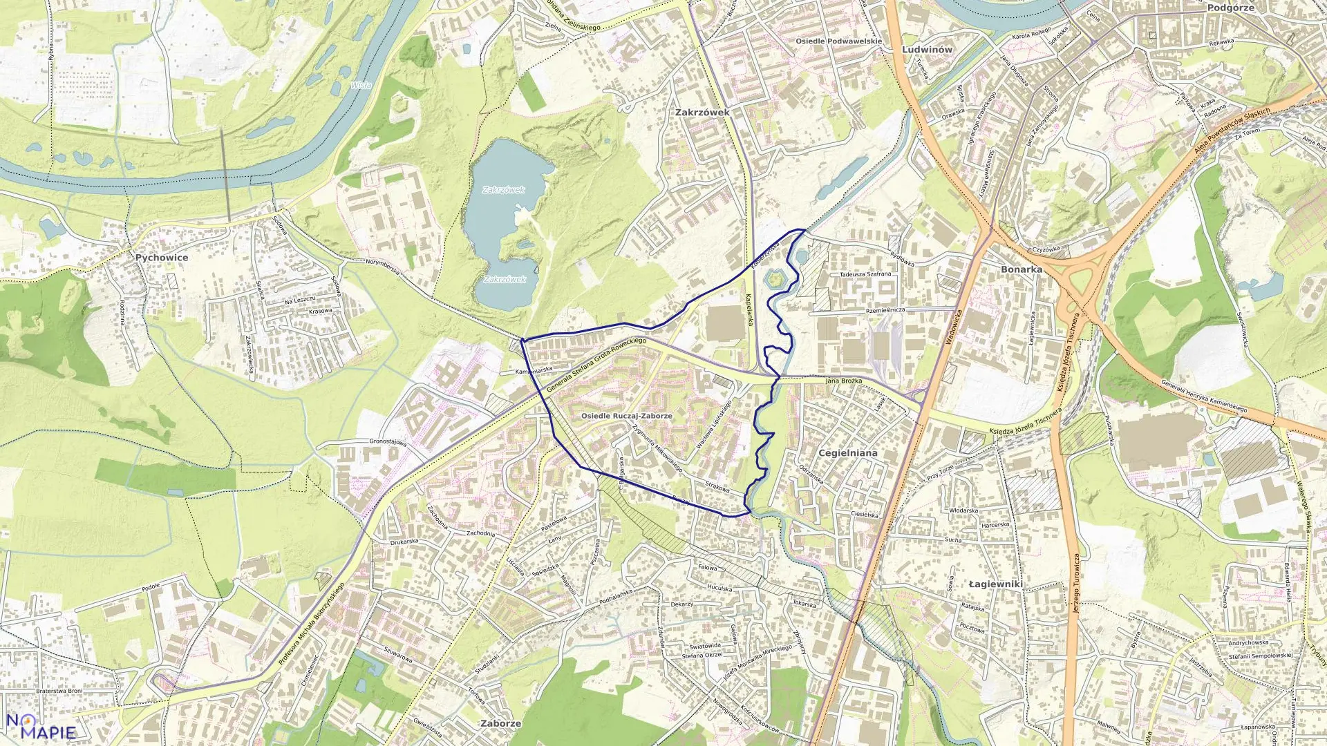 Mapa obrębu P-31 w mieście Kraków