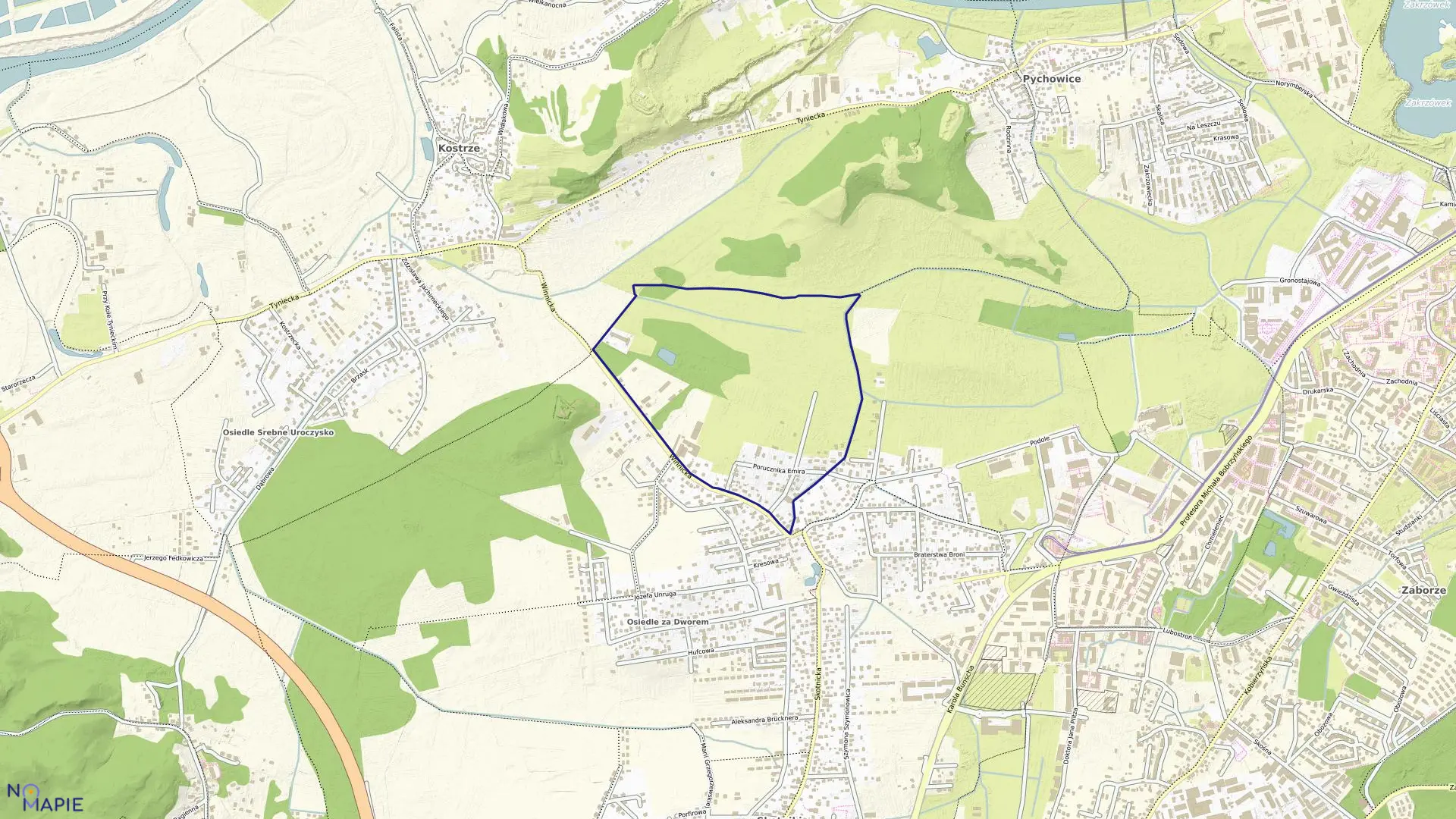 Mapa obrębu P-36 w mieście Kraków