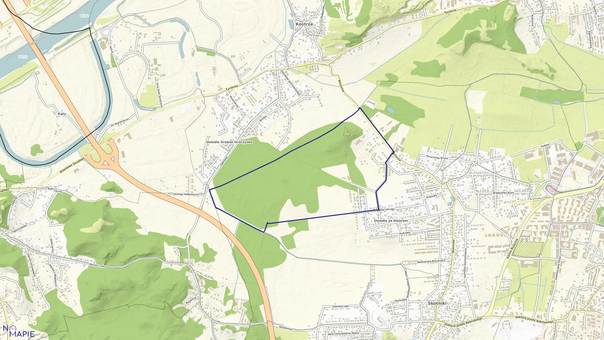 Mapa obrębu P-37 w mieście Kraków