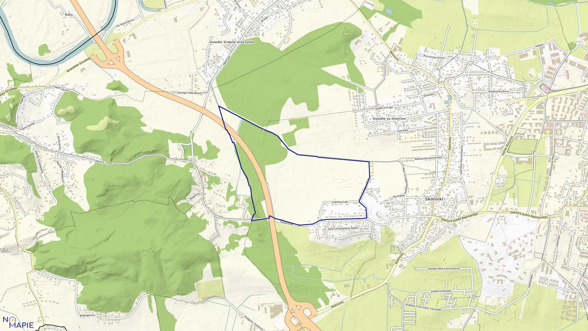 Mapa obrębu P-39 w mieście Kraków