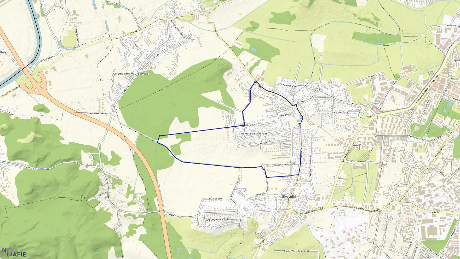 Mapa obrębu P-40 w mieście Kraków