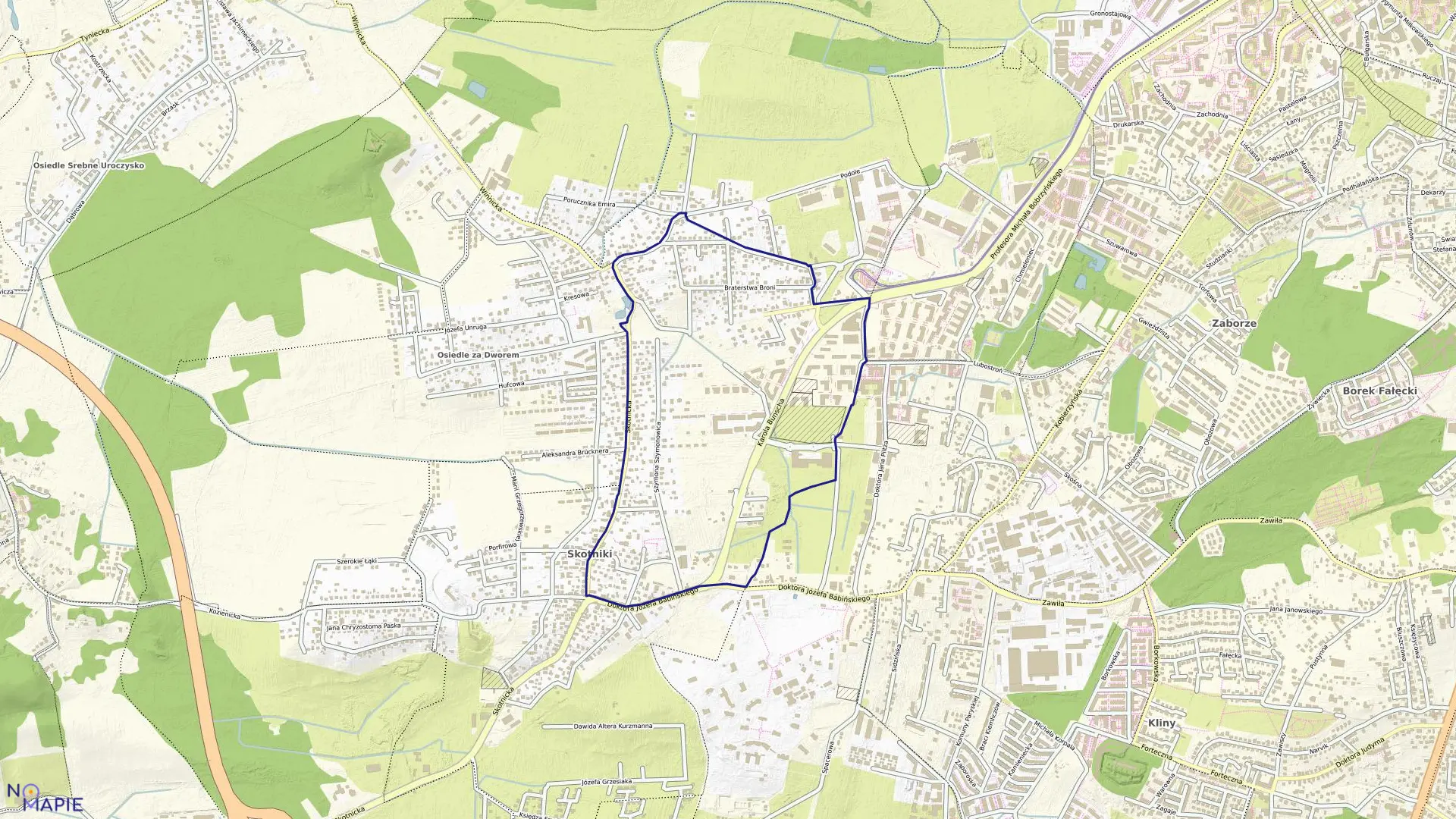 Mapa obrębu P-41 w mieście Kraków