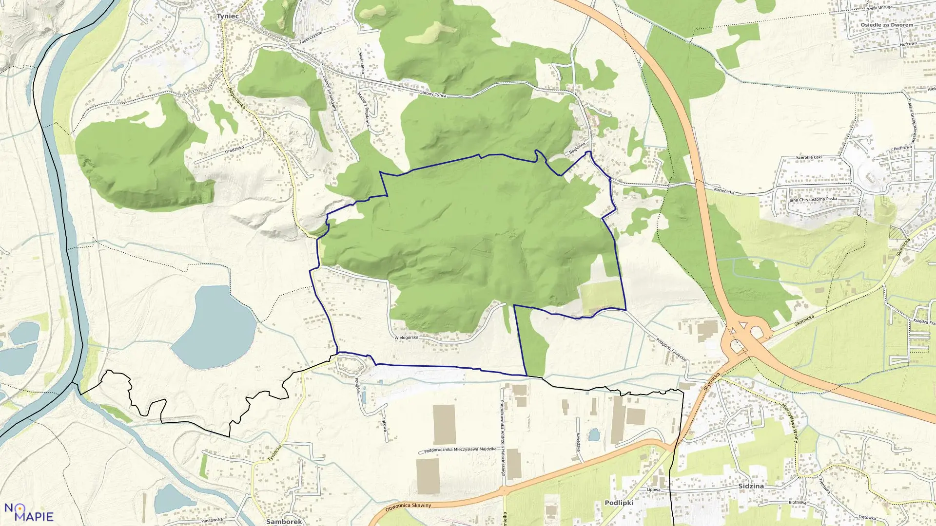 Mapa obrębu P-79 w mieście Kraków