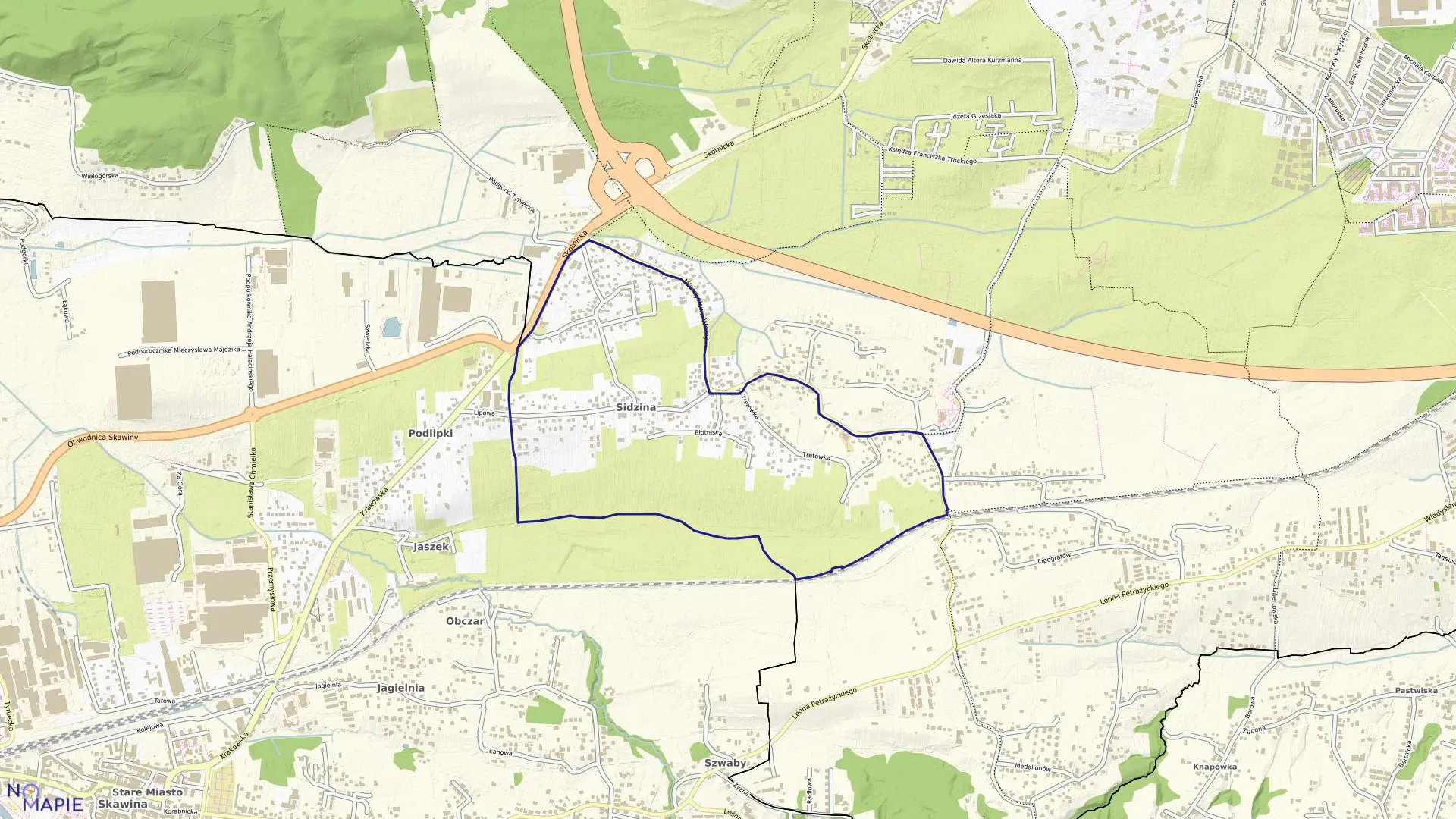 Mapa obrębu P-81 w mieście Kraków