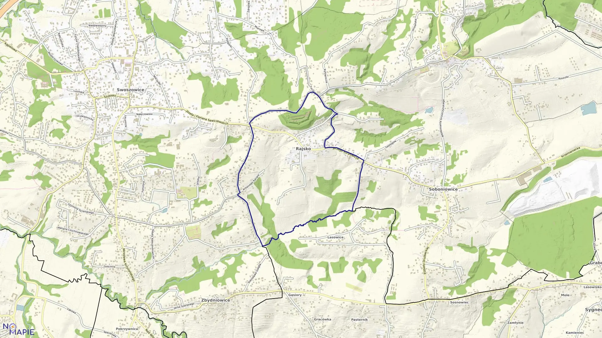 Mapa obrębu P-94 w mieście Kraków