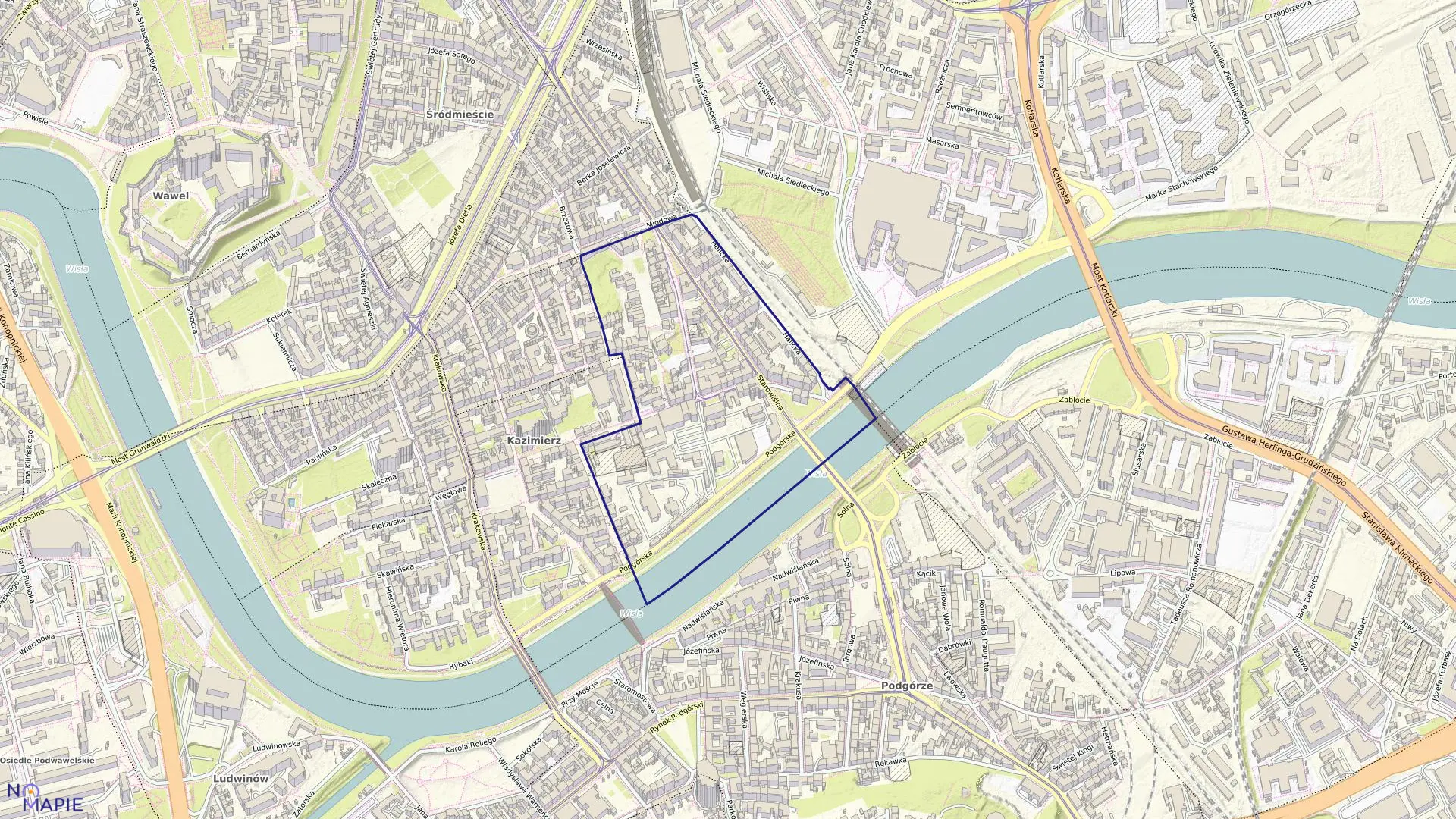 Mapa obrębu S-12 w mieście Kraków