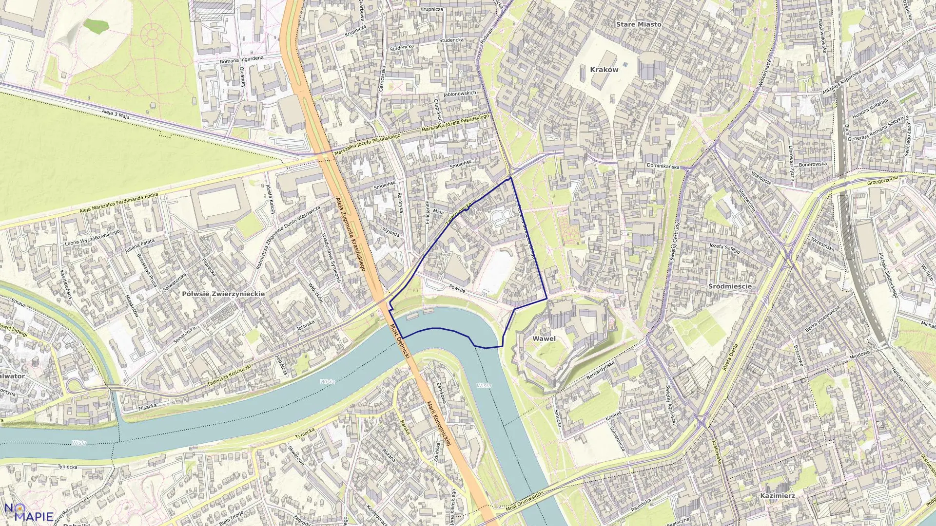 Mapa obrębu S-146 w mieście Kraków