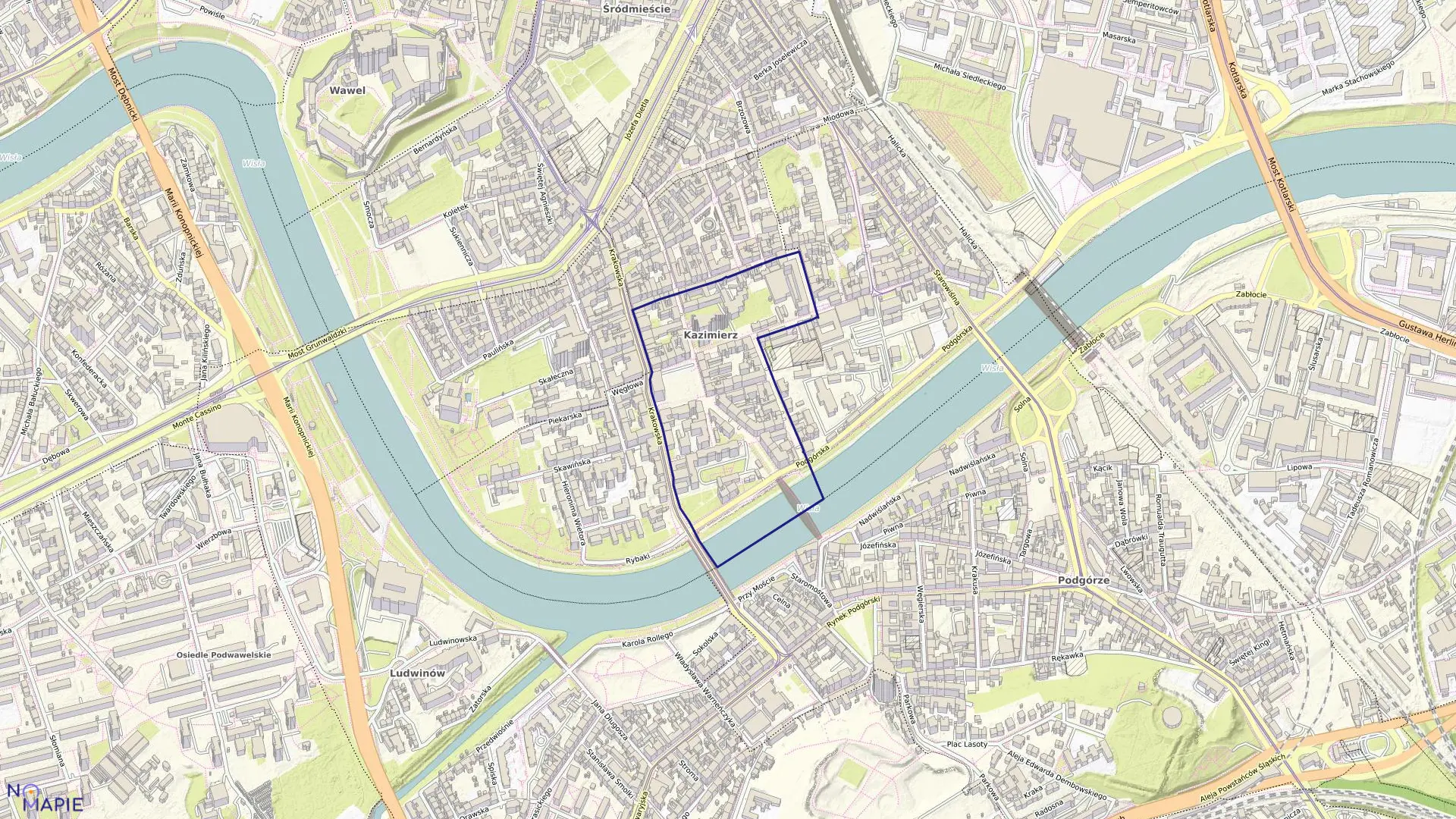 Mapa obrębu S-15 w mieście Kraków