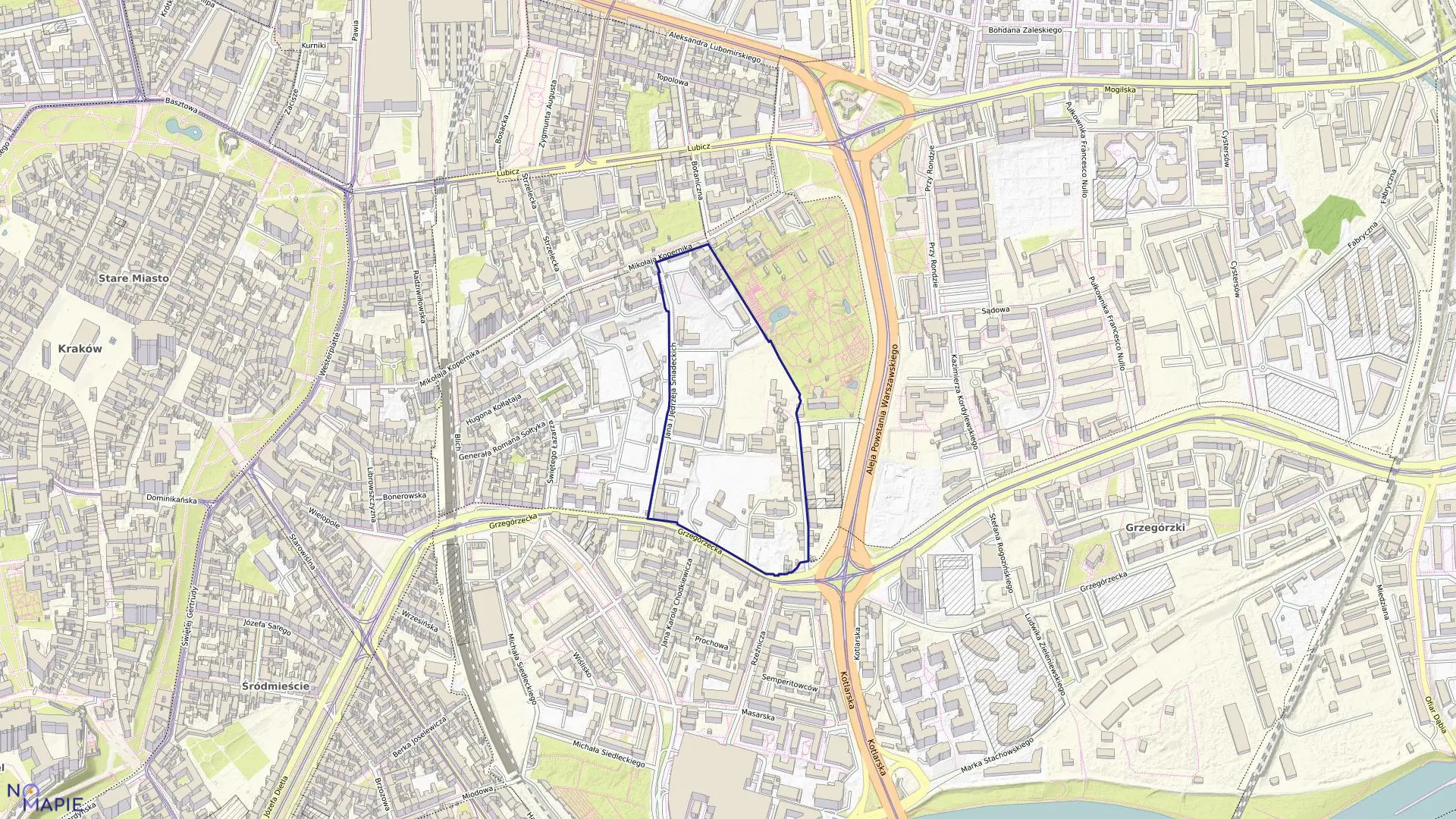 Mapa obrębu S-63 w mieście Kraków